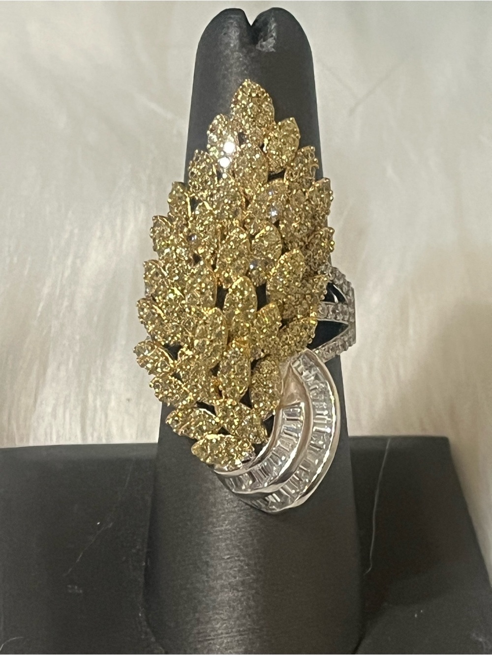 Sterling Leaf Cluster Statement Ring